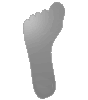 Hochwertiges Magnetschild in Fußabdruck-Form
