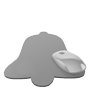 Mousepad hochwertig bedruckt aus Kunststoff mit Kautschuk-Rücken in Glocke-Form konturgestanzt