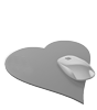 Mousepad hochwertig bedruckt aus Kunststoff mit Kautschuk-Rücken in Herz-Form konturgestanzt