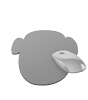 Mousepad hochwertig bedruckt aus Kunststoff mit Kautschuk-Rücken in Kopf-Form konturgestanzt