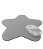 Mousepad hochwertig bedruckt aus Kunststoff mit Kautschuk-Rücken in Stern-Form konturgestanzt