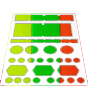 Neon-Stickerbogen 4/0 farbig bedruckt mit freier Größe (rechteckig)