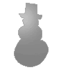 Saugnapfschild in Schneemann-Form konturgefräst <br>einseitig 4/0-farbig bedruckt