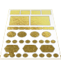 Stickerbogen auf Goldfolie 4/0 farbig bedruckt mit freier Größe (rechteckig)