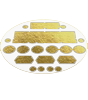 Stickerbogen auf Goldfolie 4/0 farbig bedruckt rund (kreisrund konturgeschnitten)