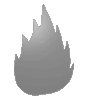 Weiße Wellpappe in Feuer-Form konturgefräst <br>einseitig 4/0-farbig bedruckt
