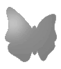 Weiße Wellpappe in Schmetterling-Form konturgefräst <br>einseitig 4/0-farbig bedruckt