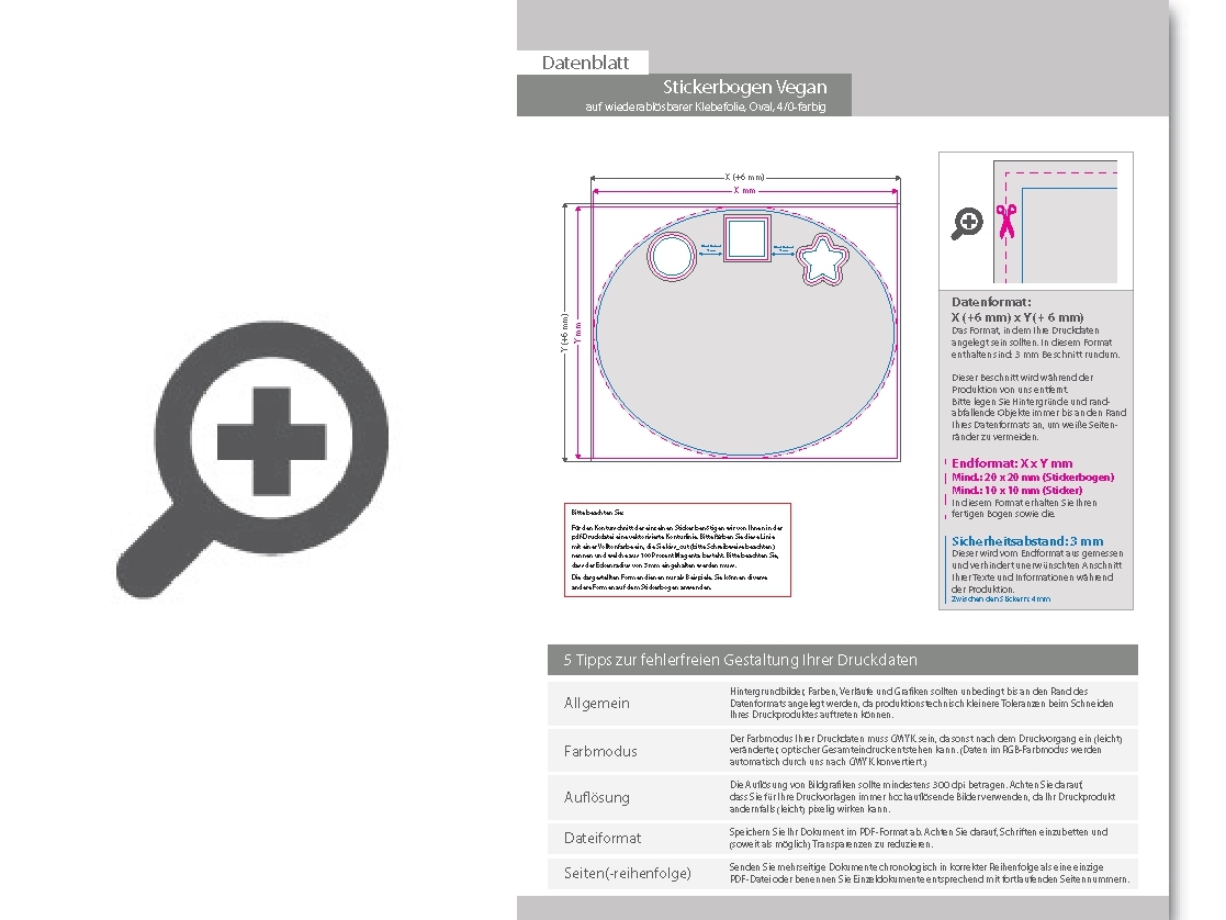 Product Bild stickerbogen_vegan_auf_wiederabl__sbarer_klebefolie_farbig_bedruckt_oval_(oval_konturgeschnitten)